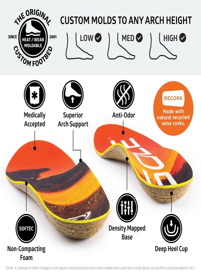 سول نعال SOLE Performance متوسطة الحجم - دعامة تقويمية قابلة للتشكيل حسب الطلب لأي نوع من أنواع تقوس القدم، لتخفيف التهاب اللفافة الأخمصية - مقاس رجالي 11 / مقاس نسائي 13، زوج واحد - Image 3